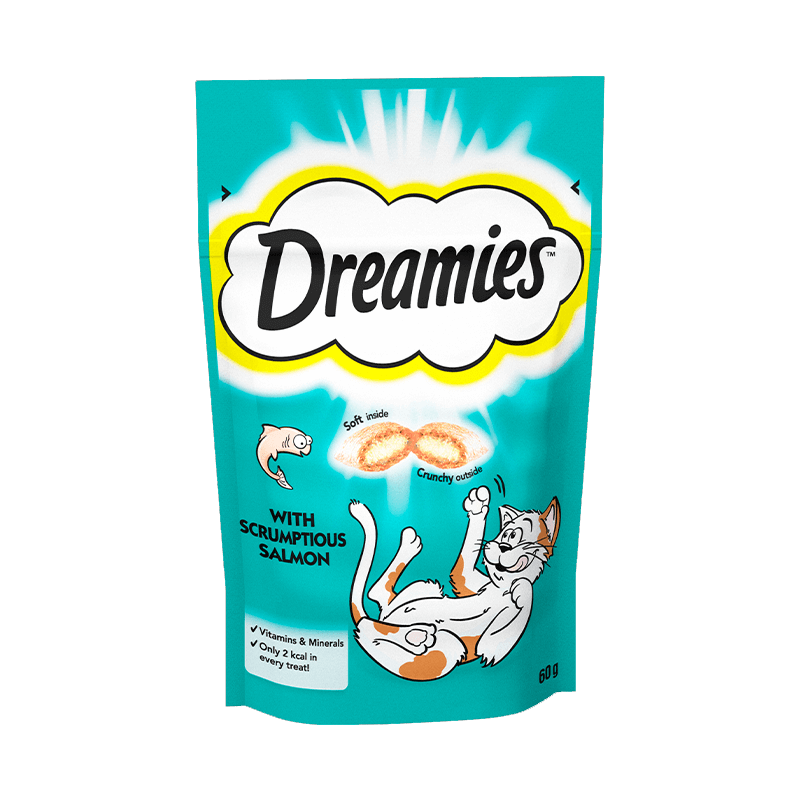 تشویقی گربه دریمیز با طعم ماهی سالمون Dreamies Cat Snack with Salmon وزن 60 گرم | پت شاپ آنلاین پت استارز